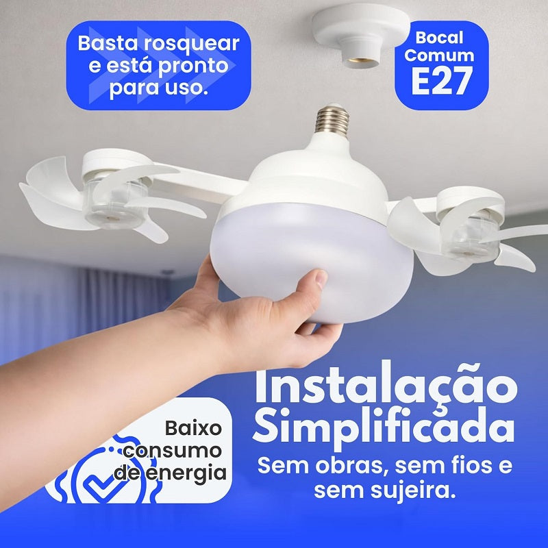 Ventilateur de Plafond LED 2 en 1 Silencieux Avec Télécommande – 3 Vitesses