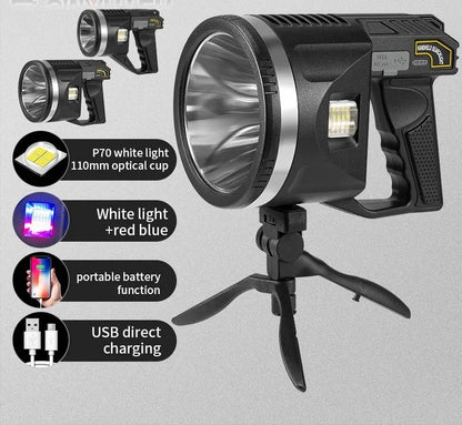 Projecteur LED Rechargeable W5174 6 Modes USB Type-C Trépied Inclus