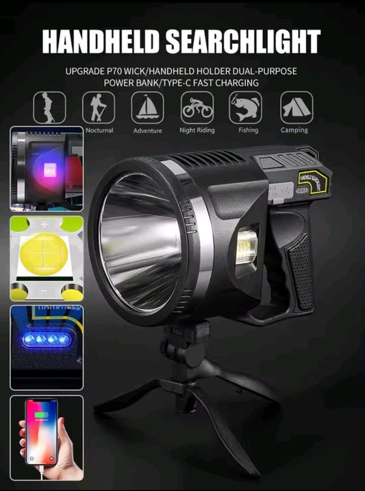 Projecteur LED Rechargeable W5174 6 Modes USB Type-C Trépied Inclus