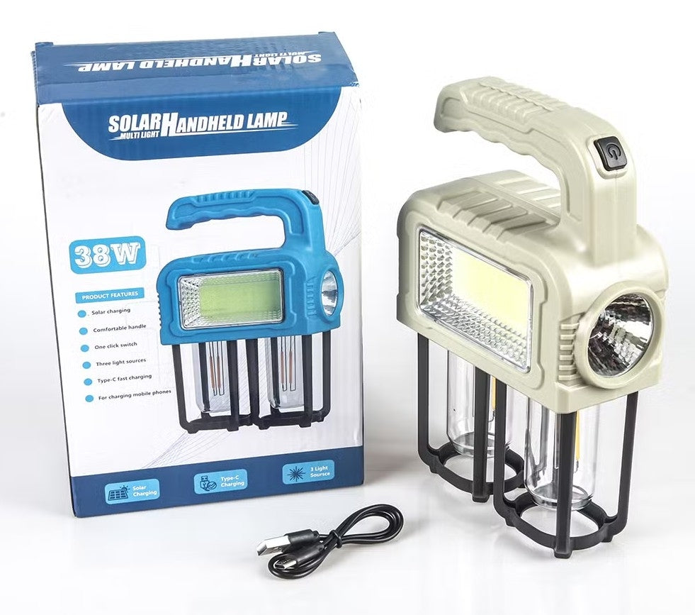 Lampe Solaire Portative Multi Lumières 38W Rechargeable
