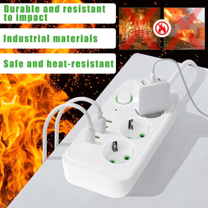 Multiprise Avec 3 Prises AC, 4 Ports USB-A & 1 Port USB-C