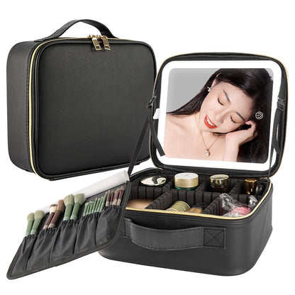 Organisateur De Maquillage Multifonctionnel Avec Miroir LED