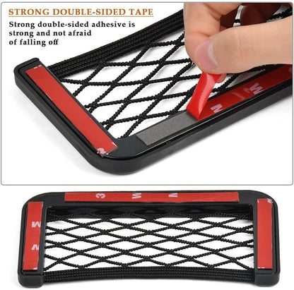 Pack de 2 Filets de Rangement Voiture Universels et Autocollants