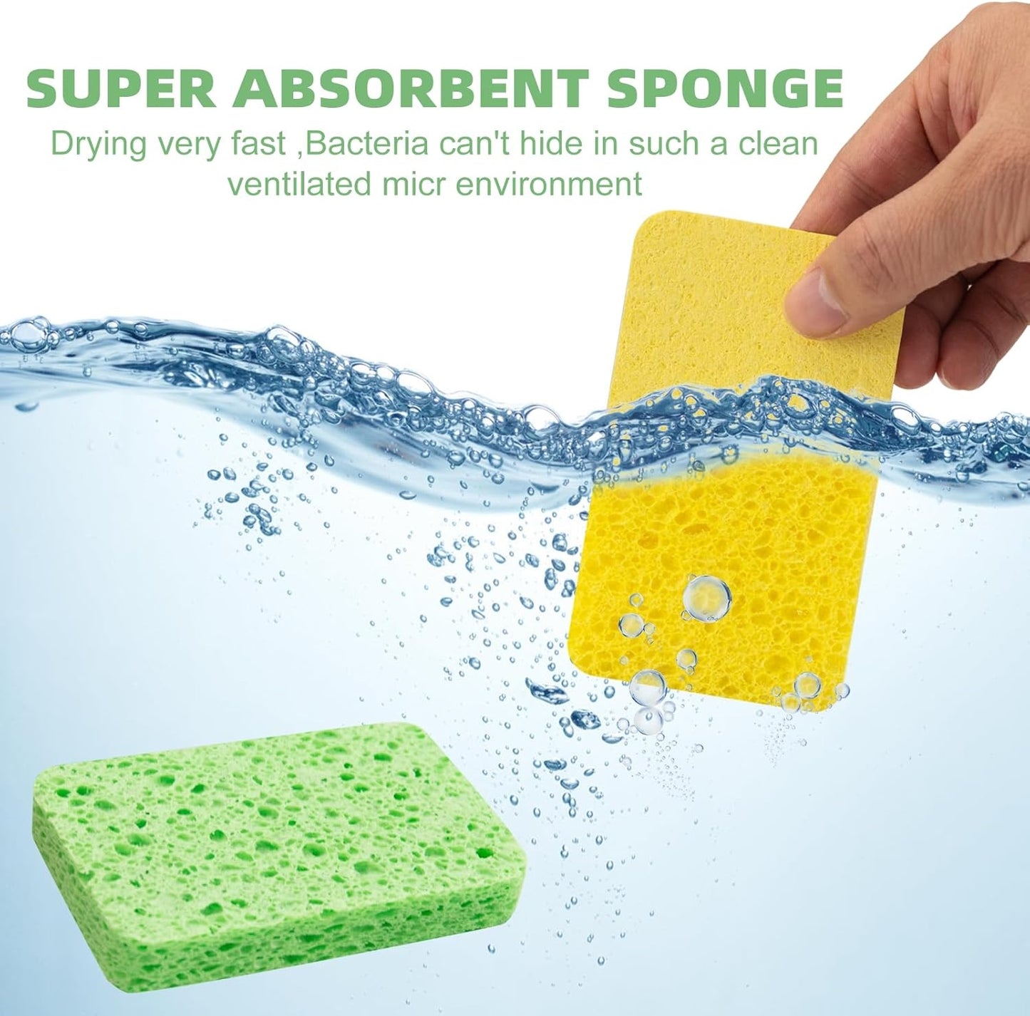 Pack de 5 Éponges Compressées Réutilisables En Cellulose – Couleurs Aléatoires