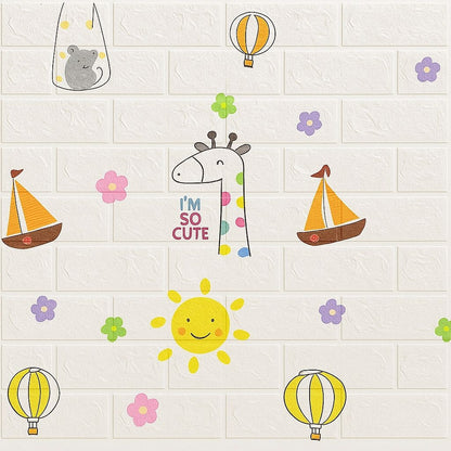 Pack de 10 Panneaux Muraux 3D Adhésifs Anti-Humidité – 77×70 cm – Motif Cute