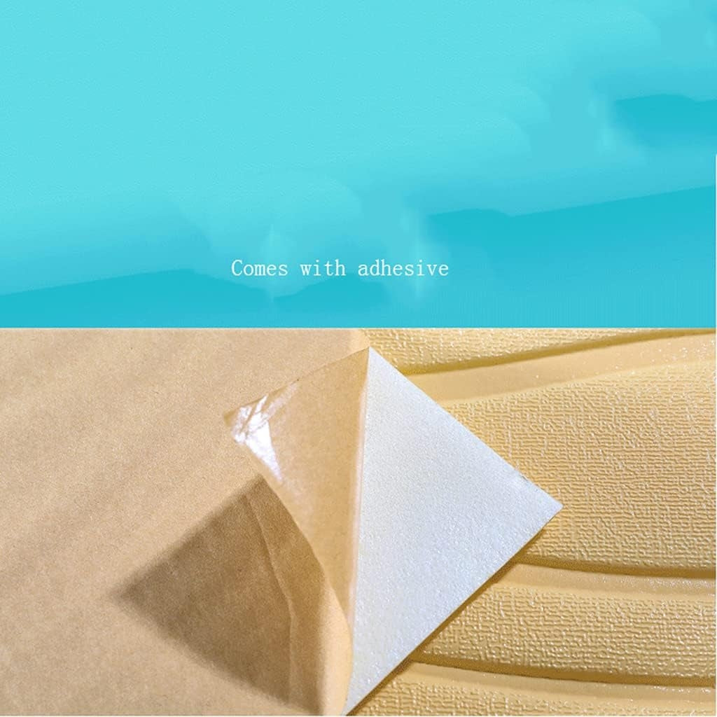 Pack de 10 Panneaux Muraux 3D Adhésifs Anti-Humidité – 77×70 cm – Blanc Motif Rainuré
