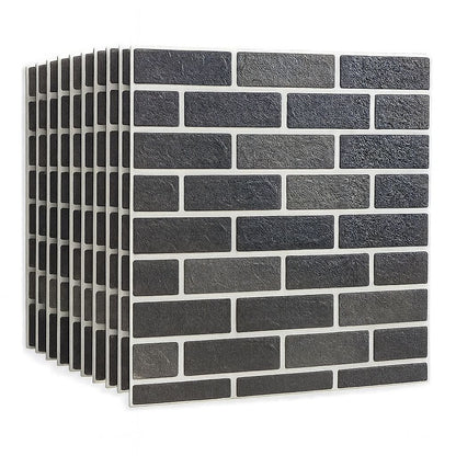 Pack de 10 Panneaux Muraux 3D Adhésifs – Motif Briques – 67 × 68 cm – Anti-Humidité