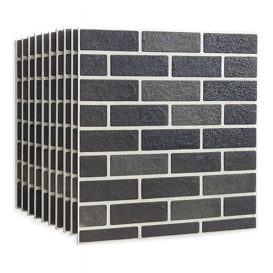 Pack de 10 Panneaux Muraux 3D Adhésifs – Motif Briques – 67 × 68 cm – Anti-Humidité