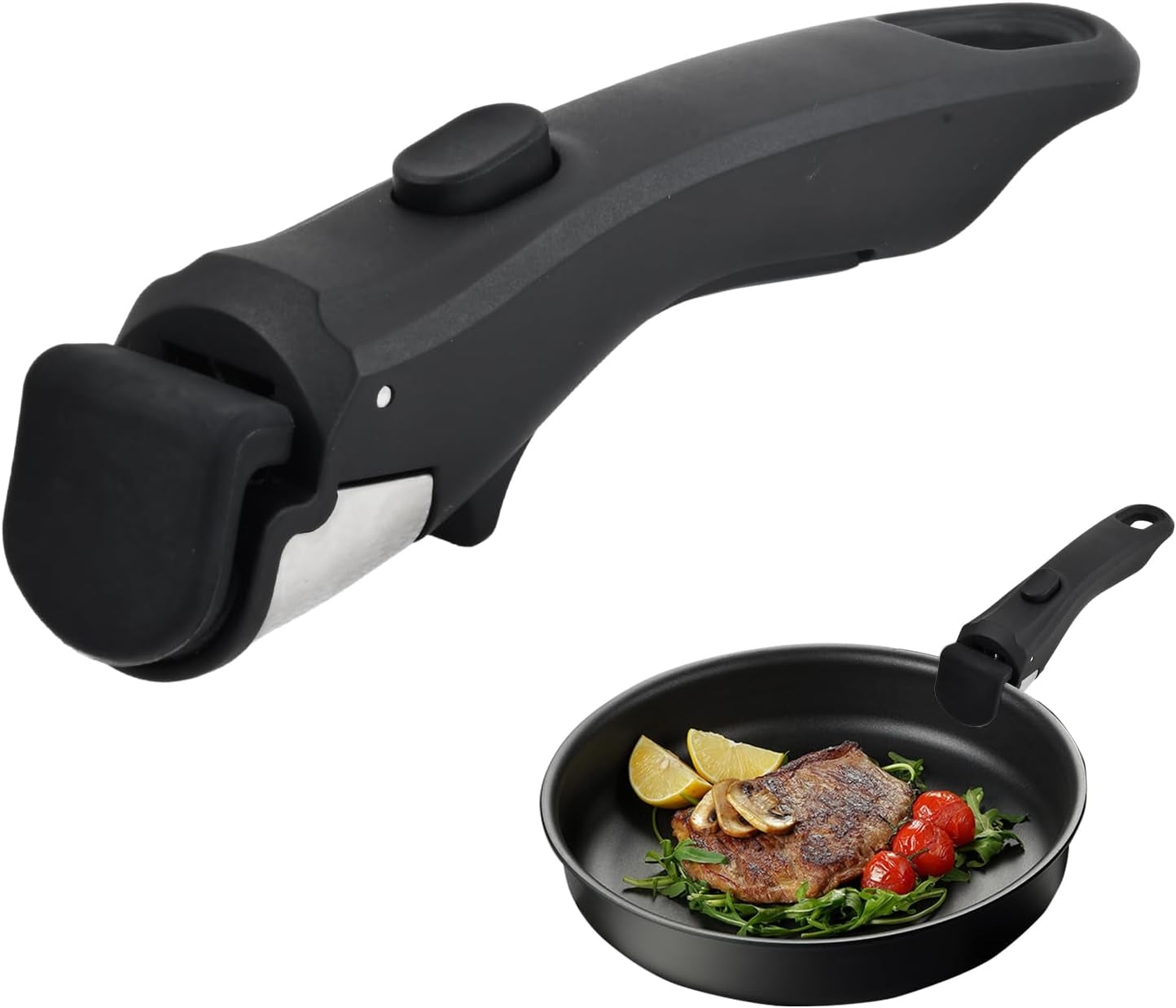 Poignée de Casserole Amovible Résistante à La Chaleur 19 × 4 cm – Noir