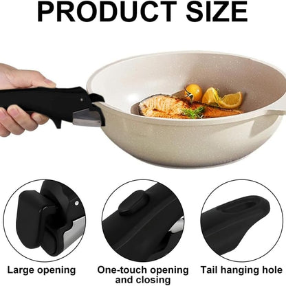 Poignée de Casserole Amovible Résistante à La Chaleur 19 × 4 cm – Noir