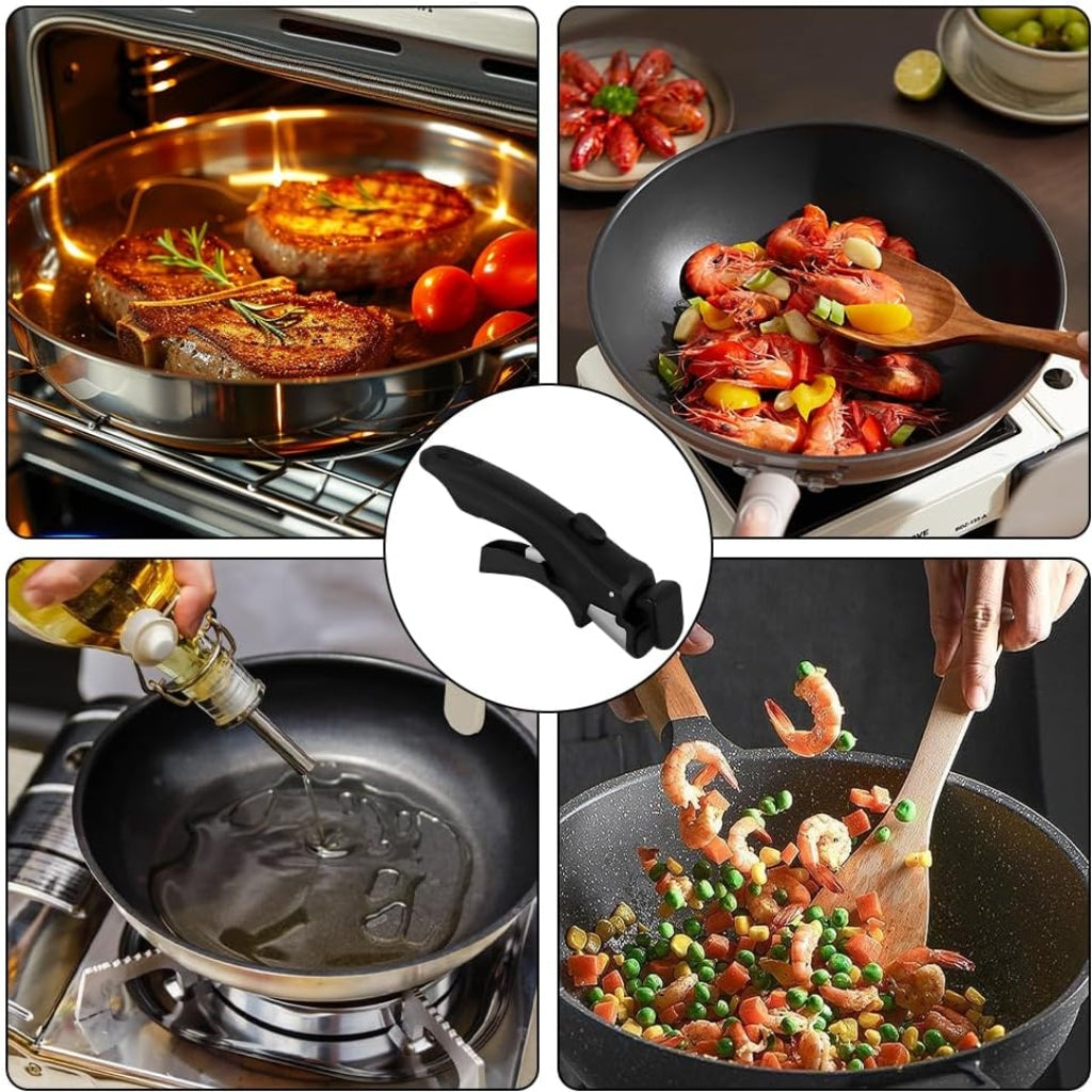 Poignée de Casserole Amovible Résistante à La Chaleur 19 × 4 cm – Noir