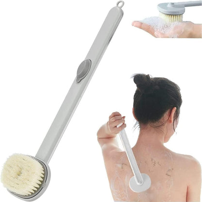 Brosse de Bain Long Manche 2 En 1 Avec Réservoir de Gel Douche – Exfoliante & Massante