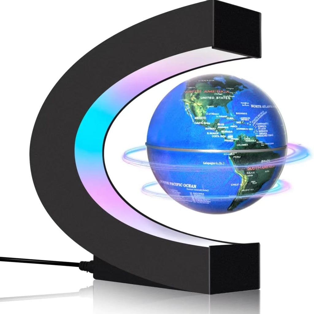 Globe Flottant à Lévitation Magnétique Avec Eclairage Led
