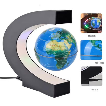 Globe Flottant à Lévitation Magnétique Avec Eclairage Led