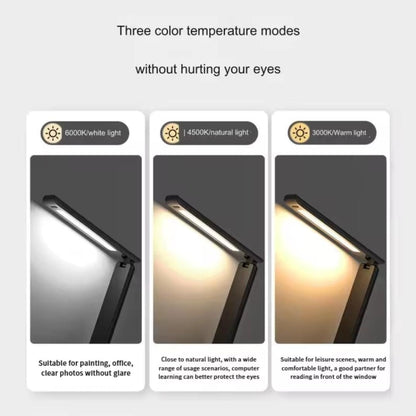 Lampe de Bureau LED Multifonction avec Chargeur Sans Fil, Réveil et Réglage Tactile — Rotation à 180°, Lumière Variable USB