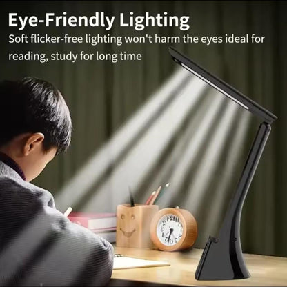 Lampe de Bureau LED Multifonction avec Chargeur Sans Fil, Réveil et Réglage Tactile — Rotation à 180°, Lumière Variable USB