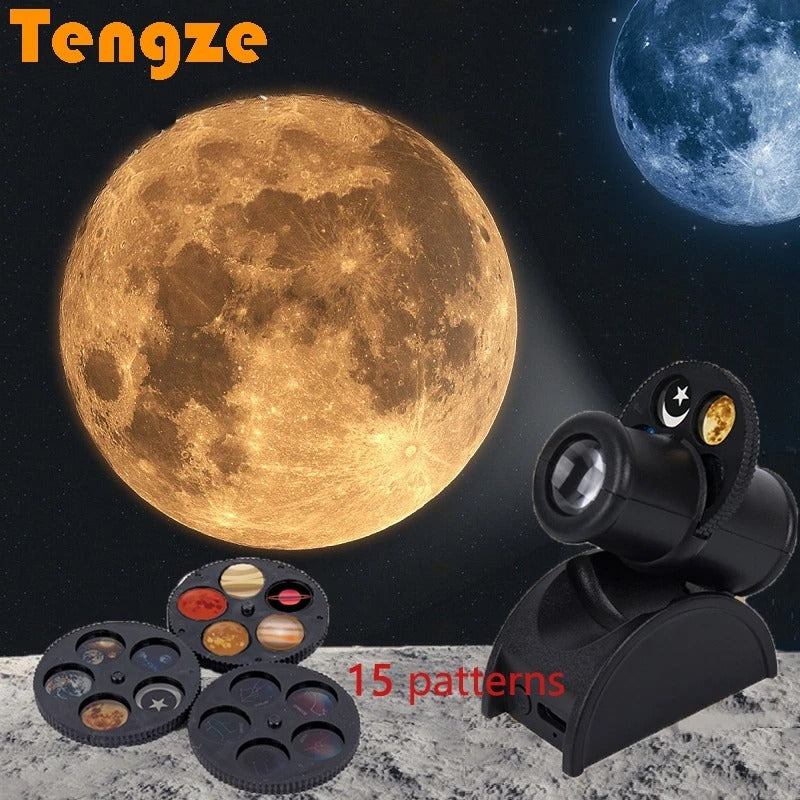Lampe de Projection Astronomique avec 3 Films, 15 Effets Visuels et Rotation à 90°