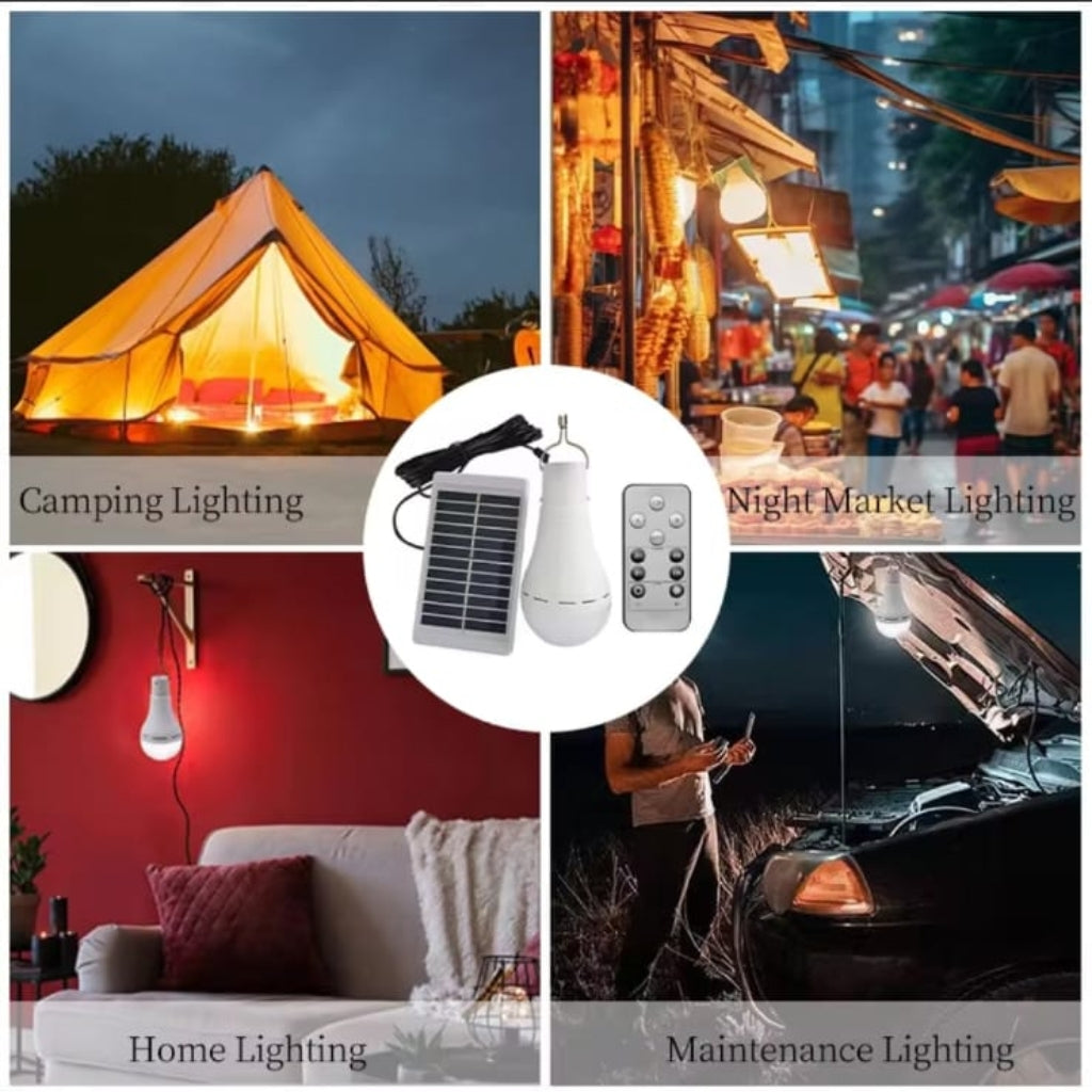 Lampe Solaire LED 7W Suspendue avec Télécommande – 4 Modes d’Éclairage, Rechargeable USB, Minuterie Programmable