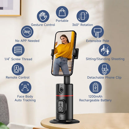 Stabilisateur de Téléphone 360° à Suivi Automatique du Visage