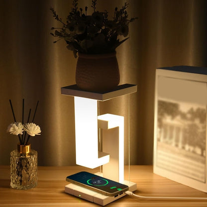 Lampe LED Suspendue En Blanc Avec Chargeur Sans Fil