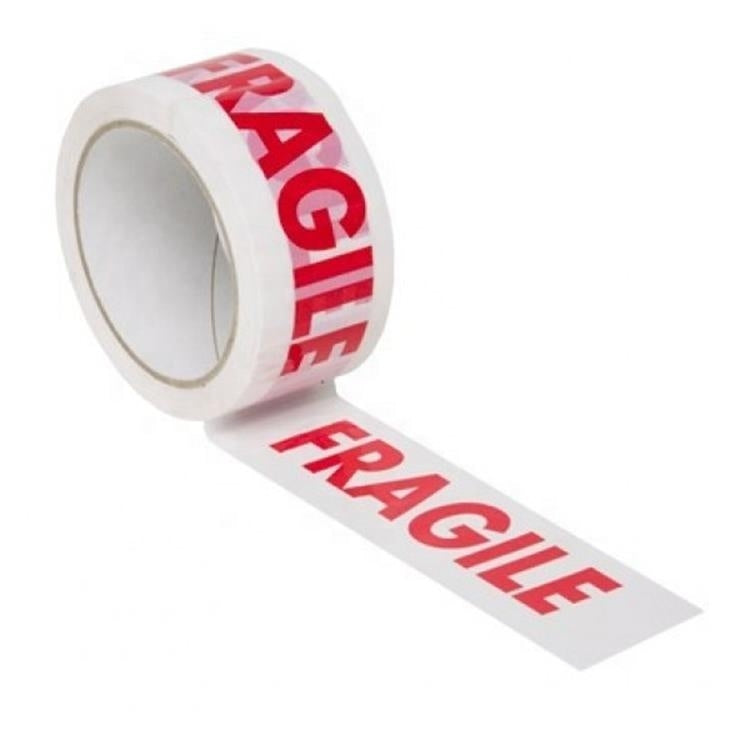 Pack de 6 Rouleaux de Ruban Adhésif « FRAGILE » – 48 mm x 100 m – Texte Rouge sur Fond Blanc