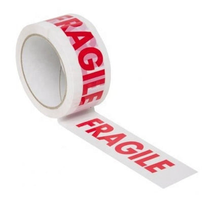 Pack de 6 Rouleaux de Ruban Adhésif « FRAGILE » – 48 mm x 100 m – Texte Rouge sur Fond Blanc
