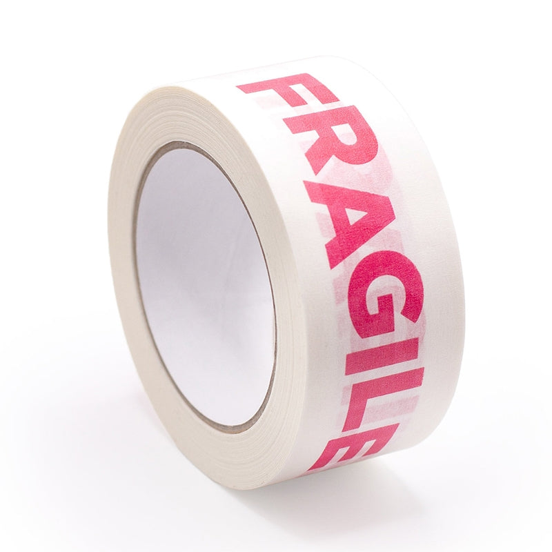 Pack de 6 Rouleaux de Ruban Adhésif « FRAGILE » – 48 mm x 100 m – Texte Rouge sur Fond Blanc
