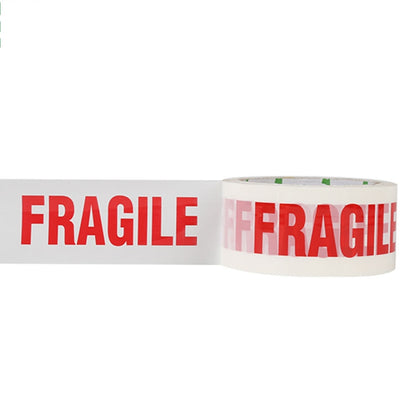 Pack de 6 Rouleaux de Ruban Adhésif « FRAGILE » – 48 mm x 100 m – Texte Rouge sur Fond Blanc