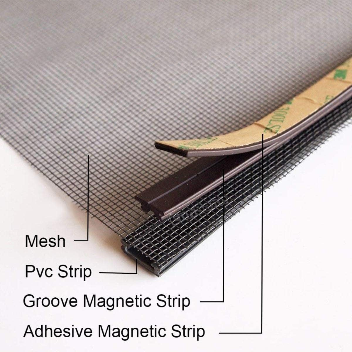 Moustiquaire Magnétique Marron Réutilisable Pour Fenêtre – 100 x 150 cm