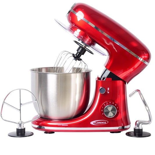 Robot Pétrin 5L 1300W - Rouge - Modèle 6484A