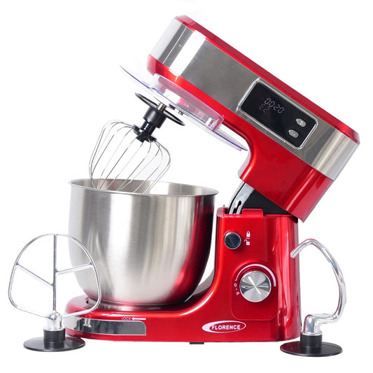 Robot Pétrin Avec Afficheur Digital 5L 1300W - Rouge - Modèle 6466AE