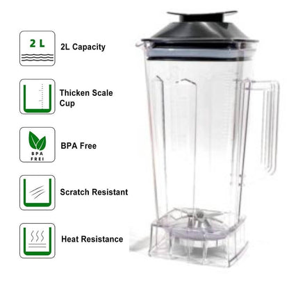 Blender 2 en 1 Multifonctions 2L 4800W – Blanc - Modèle MR202