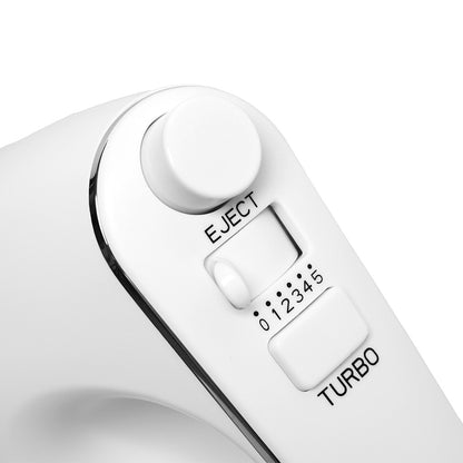 Batteur Électrique 200W – 5 Vitesses + Turbo – Blanc - Modèle HK406