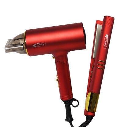 Coffret Coiffage 2-en-1 : Sèche-Cheveux 2200W & Lisseur – Rouge - Modèle HK383