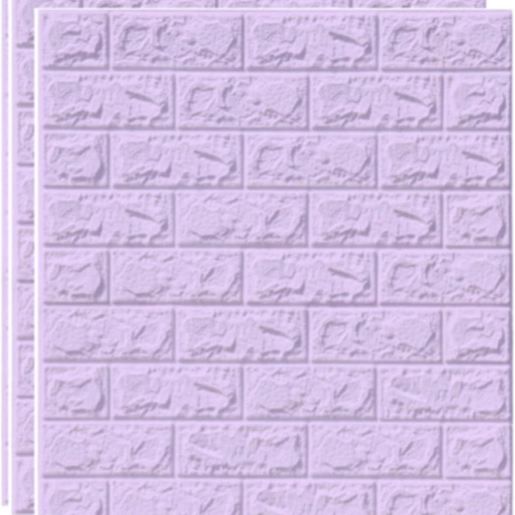 Pack de 10 Panneaux Muraux Adhésifs Anti-Humidité 3D - 77 * 70 - Violet