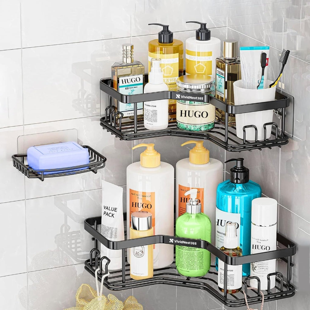 Étagère Murale Salle de Bain Sans Perçage – Organisateur Multifonction