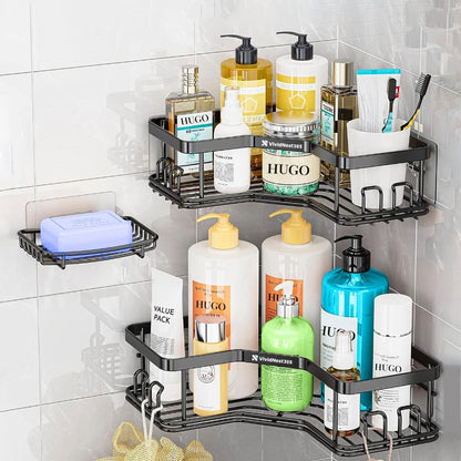 Étagère Murale Salle de Bain Sans Perçage – Organisateur Multifonction