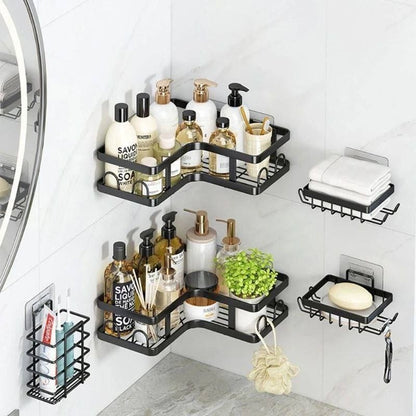 Étagère Murale Salle de Bain Sans Perçage – Organisateur Multifonction