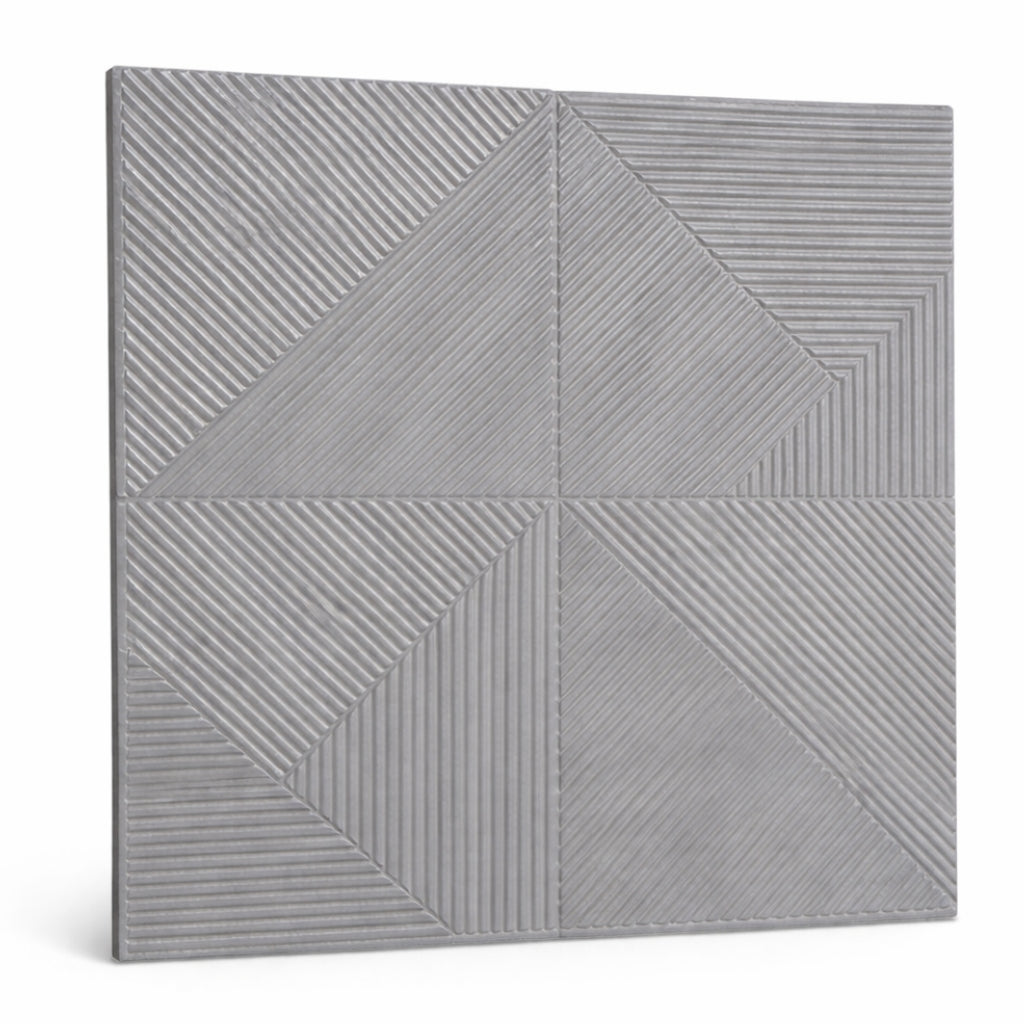 Pack de 10 Panneaux Muraux 3D Adhésifs Gris – Motif Géométrique 70×70 cm
