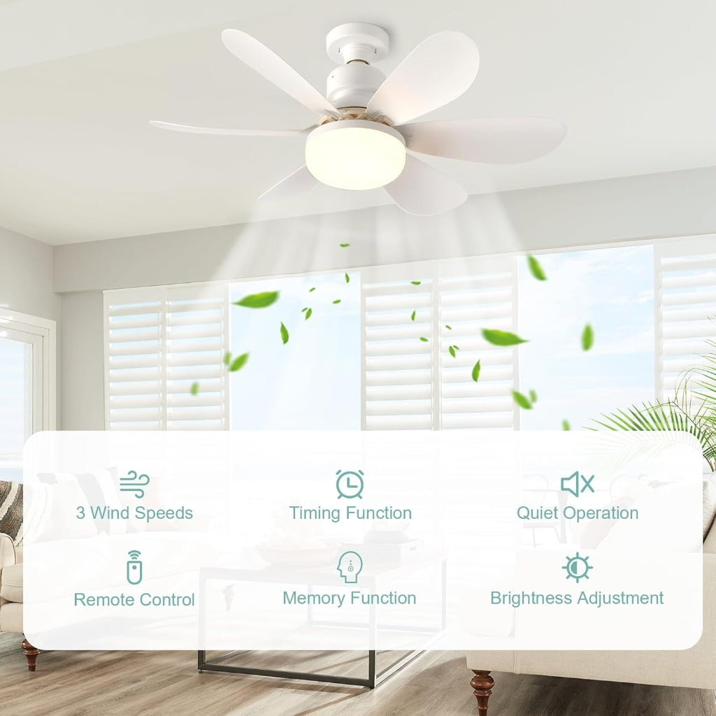 Ventilateur de Plafond LED 2 en 1 Silencieux Avec Télécommande – 3 Vitesses