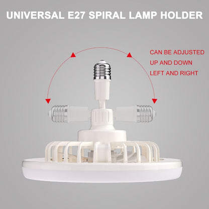 Ventilateur LED Douille E27 360° – Silencieux avec Télécommande