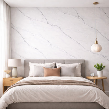 Rouleau Panneau Mural Autocollant Effet Marbre Blanc 60 cm x 2,80 m – Épaisseur 3 mm