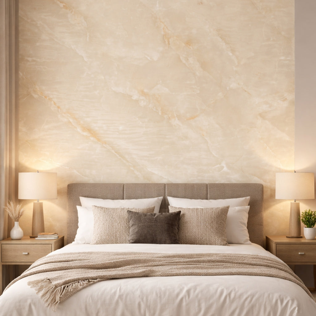 Rouleau Panneau Mural Autocollant Effet Marbre Beige 60 cm x 2,80 m – Épaisseur 3 mm