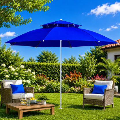 Parasol Grand Modèle Haute Qualité Double Toit Forme Rond 2.50 mètres