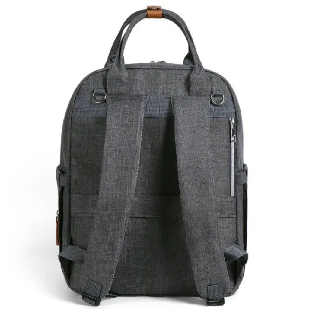 Sac à Dos de Maternité Multifonction avec Lit Pliable – Grande Capacité, USB & Poches Isothermes - Gris Charbon