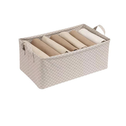 Pack de 3 Paniers de Rangement en Tissu Imperméable 26L Beige – Organisateur Pliable avec Poignées