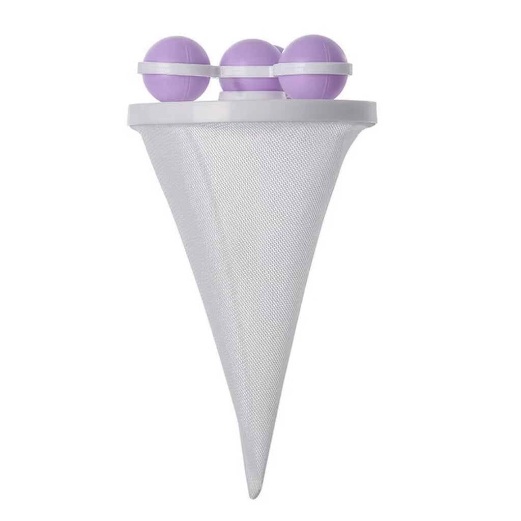 Pack de 2 Boules de Lavage Réutilisables pour Machine à Laver – Anti-Nœuds, Anti-Peluches et Anti-Poils d'Animaux – 9,2 × 17,5 cm - Violet