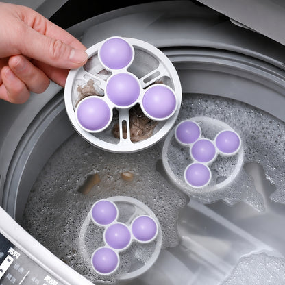 Pack de 2 Boules de Lavage Réutilisables pour Machine à Laver – Anti-Nœuds, Anti-Peluches et Anti-Poils d'Animaux – 9,2 × 17,5 cm - Violet