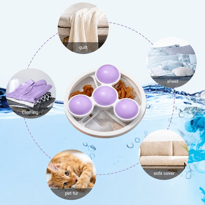 Pack de 2 Boules de Lavage Réutilisables pour Machine à Laver – Anti-Nœuds, Anti-Peluches et Anti-Poils d'Animaux – 9,2 × 17,5 cm - Violet