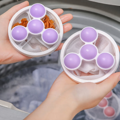 Pack de 2 Boules de Lavage Réutilisables pour Machine à Laver – Anti-Nœuds, Anti-Peluches et Anti-Poils d'Animaux – 9,2 × 17,5 cm - Violet